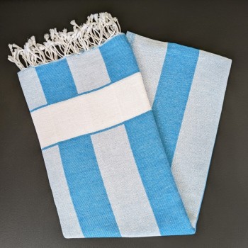 Fouta de plage Cabana rayure verticale turquoise