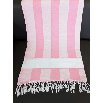 Vertical stripe  CABANA Turkish beach towel pink