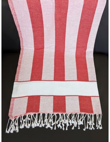 Vertical stripe  CABANA Turkish beach towel red
