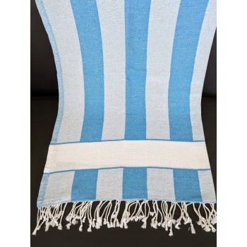 Vertical stripe  CABANA Turkish beach towel blue turquoise