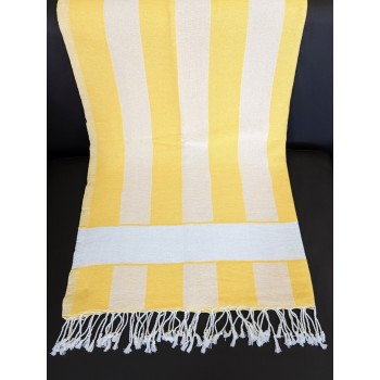 Vertical stripe  CABANA Turkish beach towel yellow