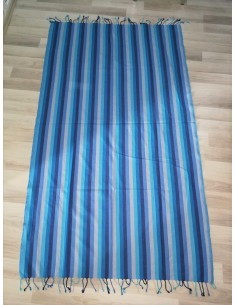multicolored beach towel striped along the length