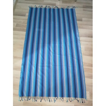 multicolored beach towel striped along the length