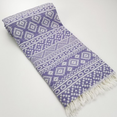 aztec style pattern towel indigo