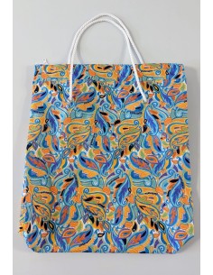 Promotional beach bag in waterproof fabric with all over printed design