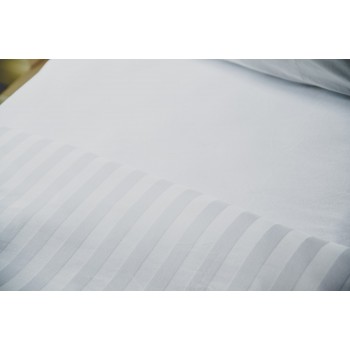 white cotton sateen bed sheet