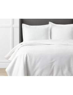 Cotton satin duvet cover plain white