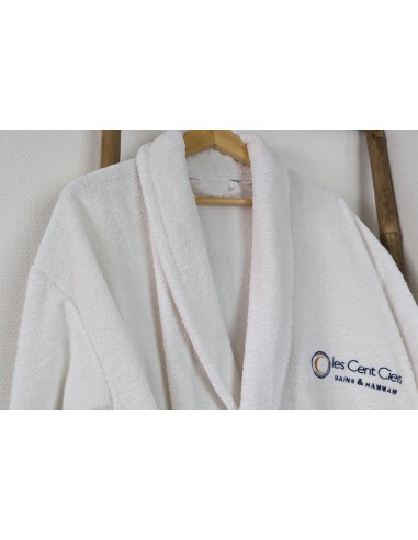 hotel bathrobe customized with logo embroidery