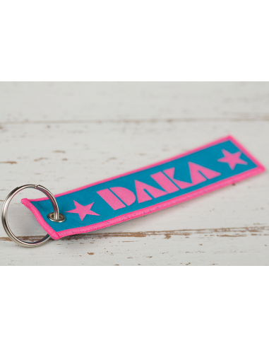 Custom logo woven fabric keychain