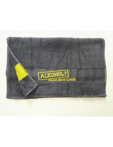 Hand towel with custom logo border jacquard woven
