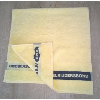 border logo woven terry cotton towel