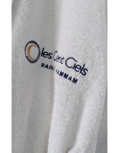 terry cotton hotel bathrobe logo embroidery 2