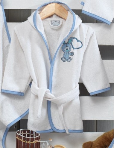 peignoir garçon logo brodé