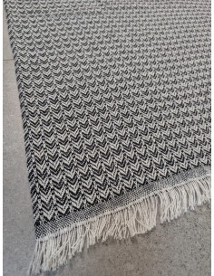 fouta chevron epaisse bleu marine 2