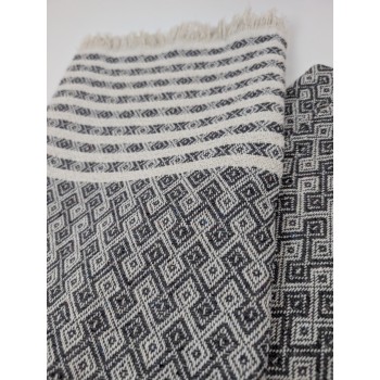 Fouta chevron epaisse Cubyk gris