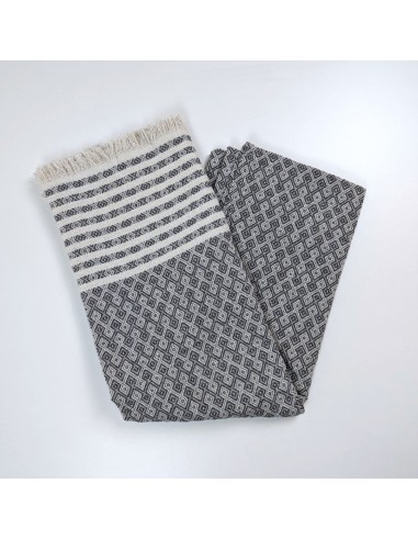 Thick Herringbone turkish pestamal towel Cubyk dark grey