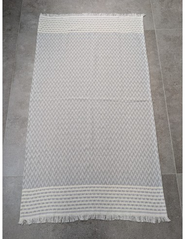 fouta de hammam chevron epaisse gris clair