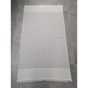 fouta de hammam chevron epaisse gris clair