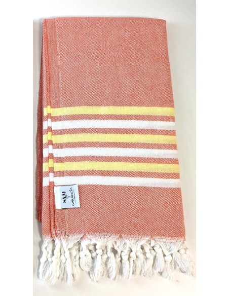 Twill weave Turkish peshtemal towel and personalized with custom logo label
