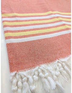 Twill weave Turkish peshtemal towel and personalized with custom logo label