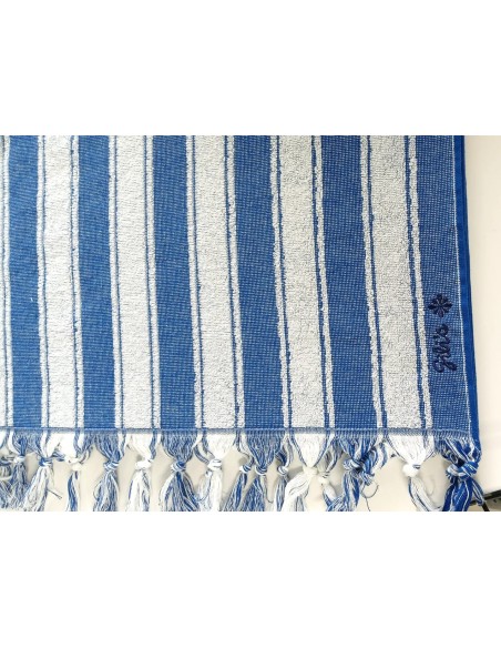 serviette de plage rayures eponge bouclettes
