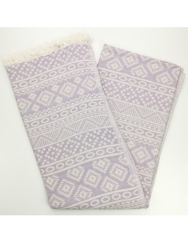 fouta lilas jacquard kilim