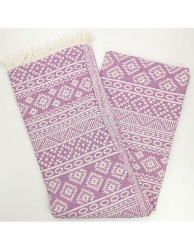 fouta jacquard amethyste violine  indiana