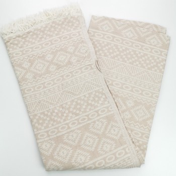 turkish towel jacquard beige ecru indiana