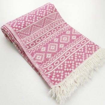 aztec style pattern towel fuchsia