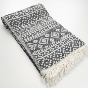 aztec style pattern towel black