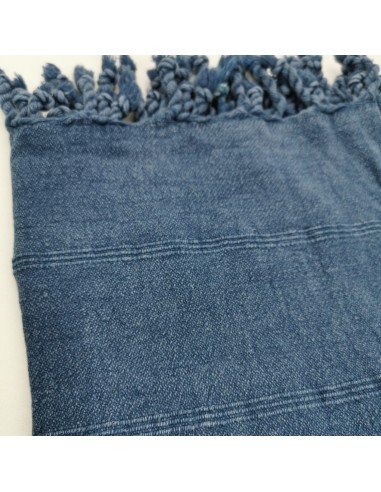 Stonewashed Turkish peshtemal towel with fine stitched stripes Micro