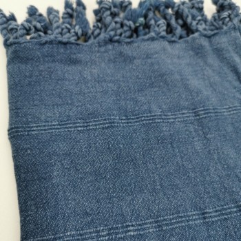 stonewashed turkish peshtemal towel navy blue micro