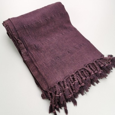 Turkish towel stonewashed fine stitched stripes burgundy