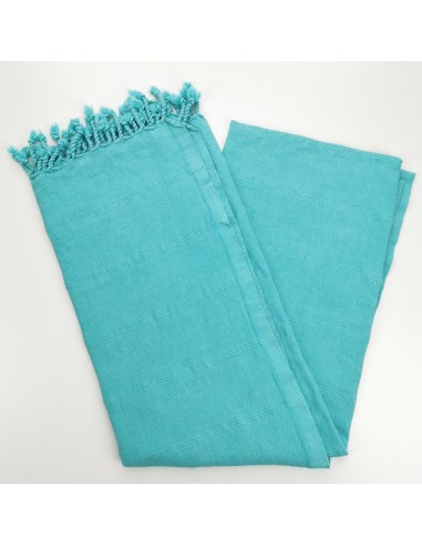 Stonewashed Turkish peshtemal towel with fine stitched stripes Micro
