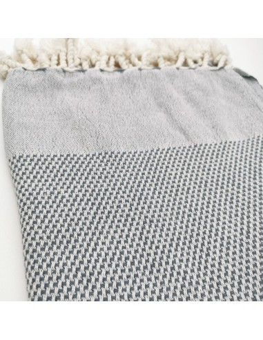 fouta nid d abeille gris