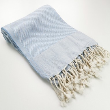 Honeycomb Turkish towel pastel blue