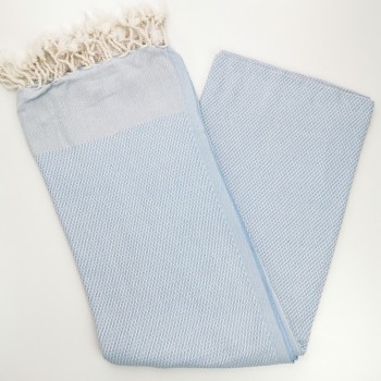 honeycomb turkish peshtemal towel pastel blue