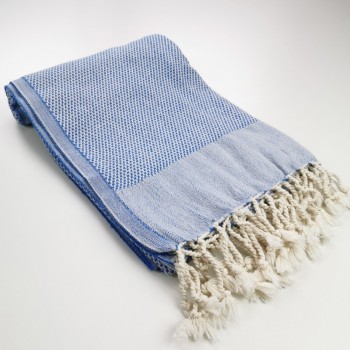 Honeycomb Turkish towel royal blue