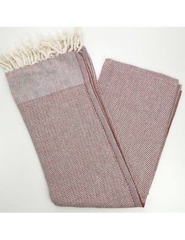 honeycomb turkish peshtemal towel burgundy