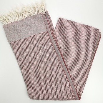 honeycomb turkish peshtemal towel burgundy