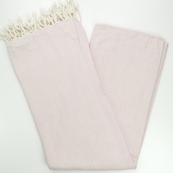 honeycomb turkish peshtemal towel pale pink