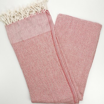 honeycomb turkish peshtemal towel red