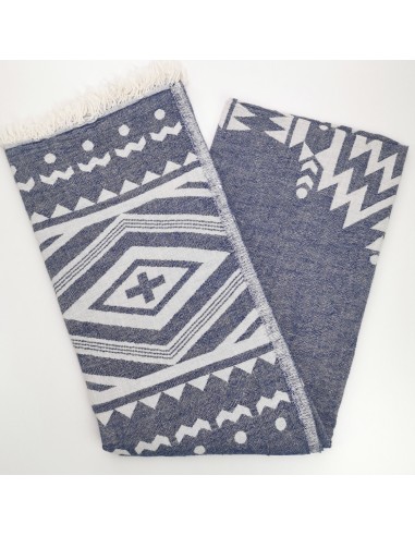 jacquard peshtemal tribal navy blue
