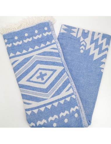 jacquard peshtemal tribal royal blue