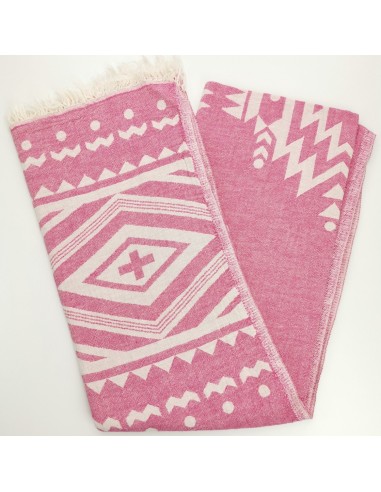 jacquard peshtemal tribal fuchsia