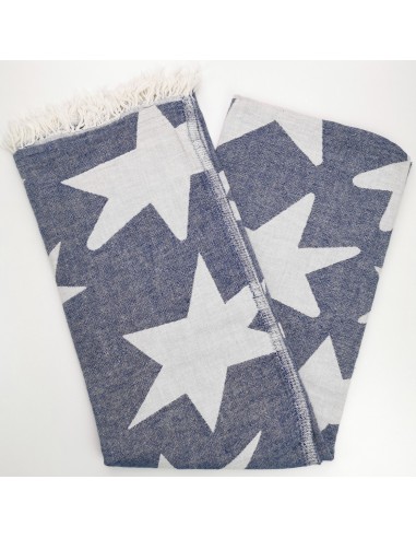 Jacquard turkish towel stars pattern starlette navy blue