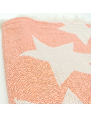 Jacquard woven Turkish towel Starlette kilim with stars pattern