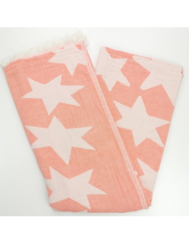 Jacquard woven Turkish towel Starlette kilim with stars pattern