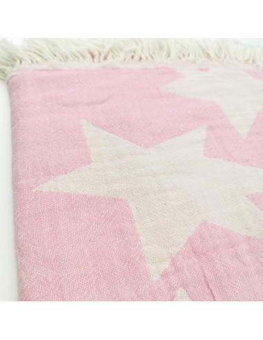 Jacquard woven Turkish towel Starlette kilim with stars pattern