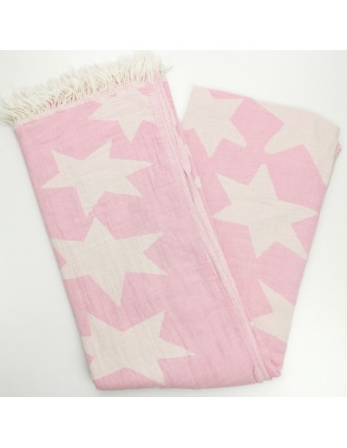 Jacquard woven Turkish towel Starlette kilim with stars pattern
